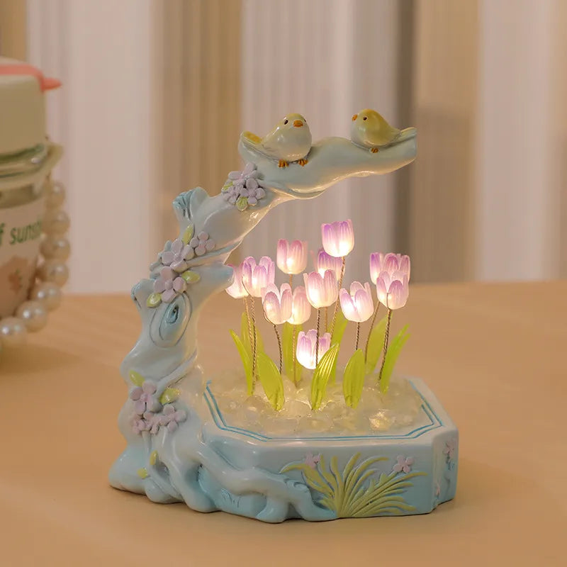 Simple Style Floral Resin Ornaments Lighting Accessories