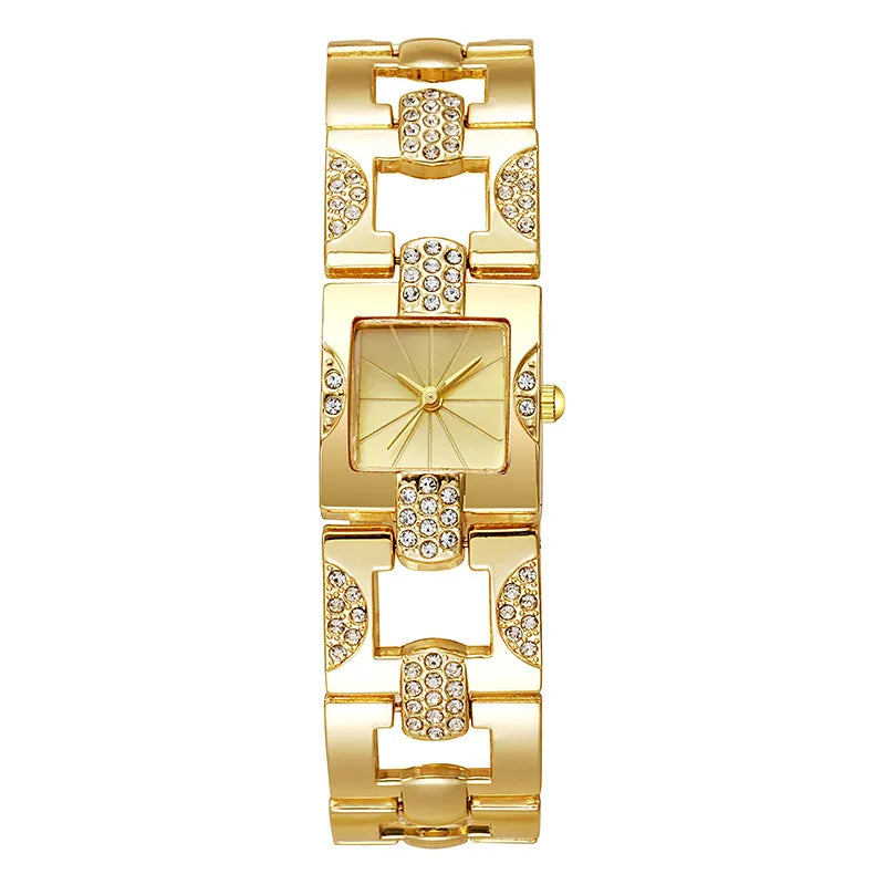 Vacation Simple Style Solid Color Jewelry Buckle Quartz Watch Women's Watches