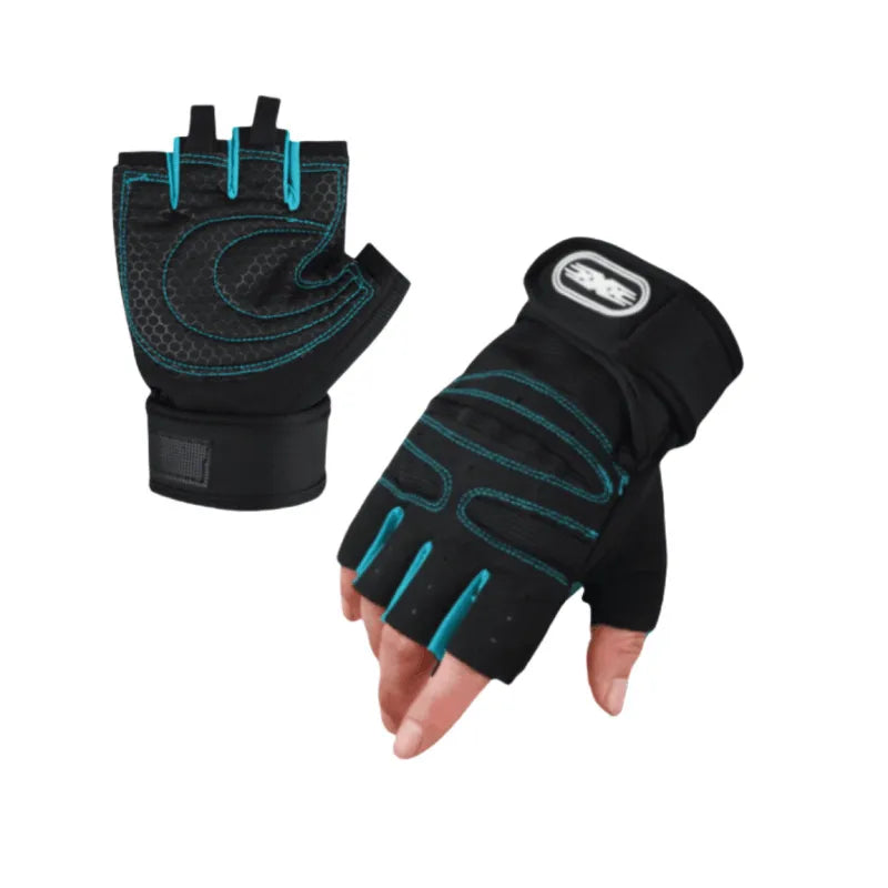 New Protective Anti-slip Wrist Barbell Riding Sports Fitness Half-finger Gloves Men's and Women's Equipment   Gloves