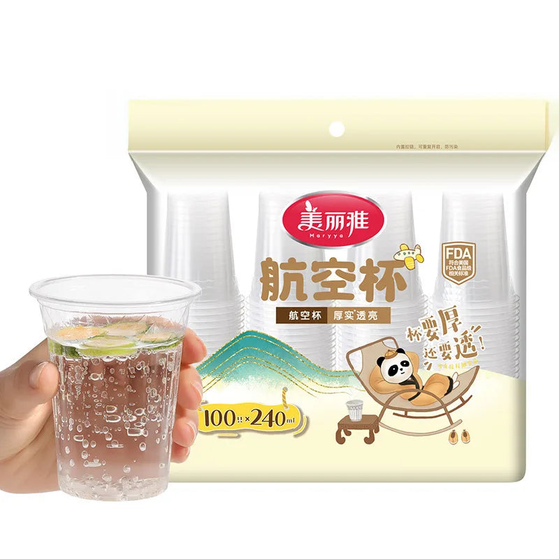 Meiliya Aviation Cup Disposable Plastic Cup Transparent Tasting Thickened No Odor Cup Department Store Wholesale