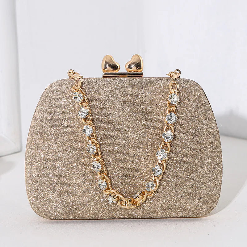 Silver Black Pink Pu Leather Solid Color Square Evening Bags