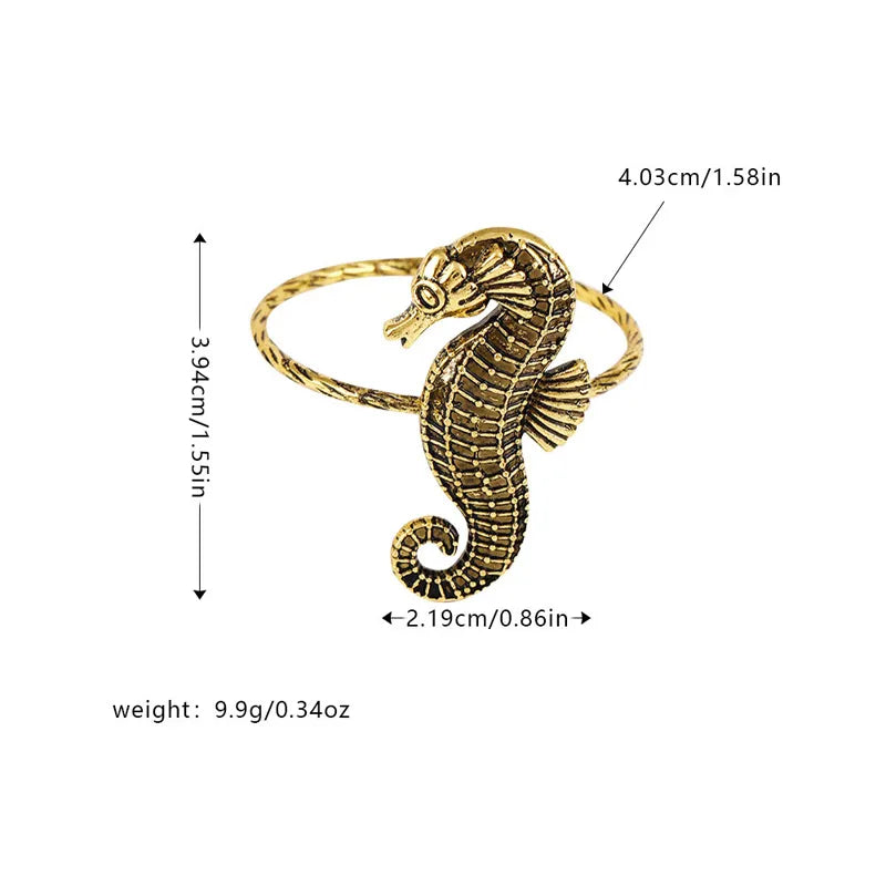 Retro Conch Hippocampus Lobster Alloy Napkin ring 1 Piece