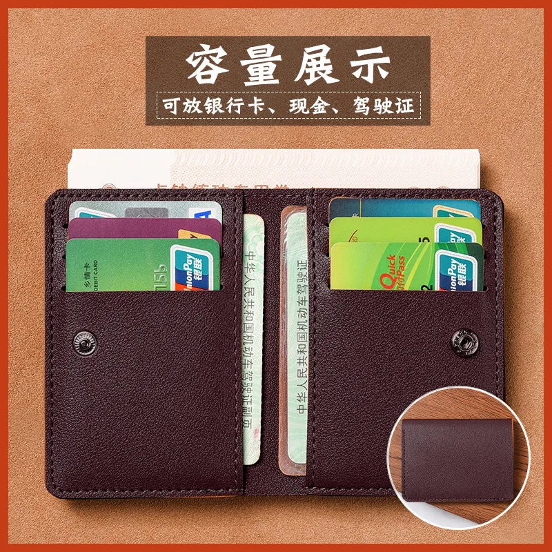 men's solid color pvc buckle wallets