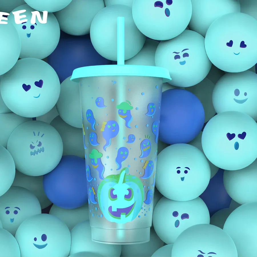 halloween casual cartoon plastic water bottles