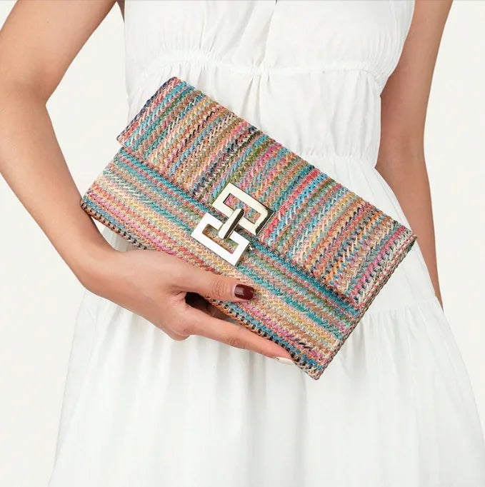 Straw Bow Knot Straw Dumpling Shape Clutches