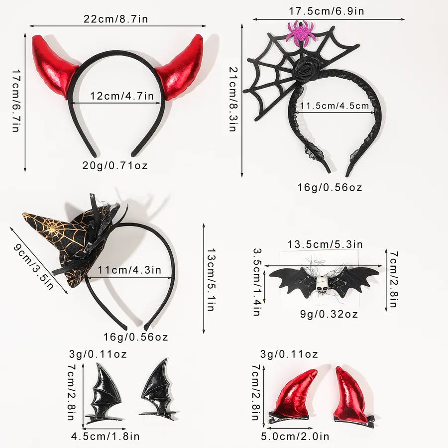 Halloween Party Festive Women's Hair Accessories Spider Web Bat Headband Atmosphere Feeling Hair Clip Pumpkin Skull Design