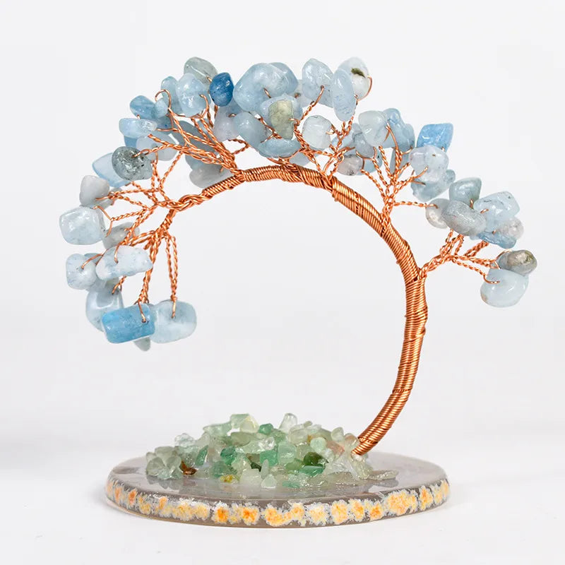 Simple Style Tree natural stone Crystal Copper Ornaments Artificial Decorations