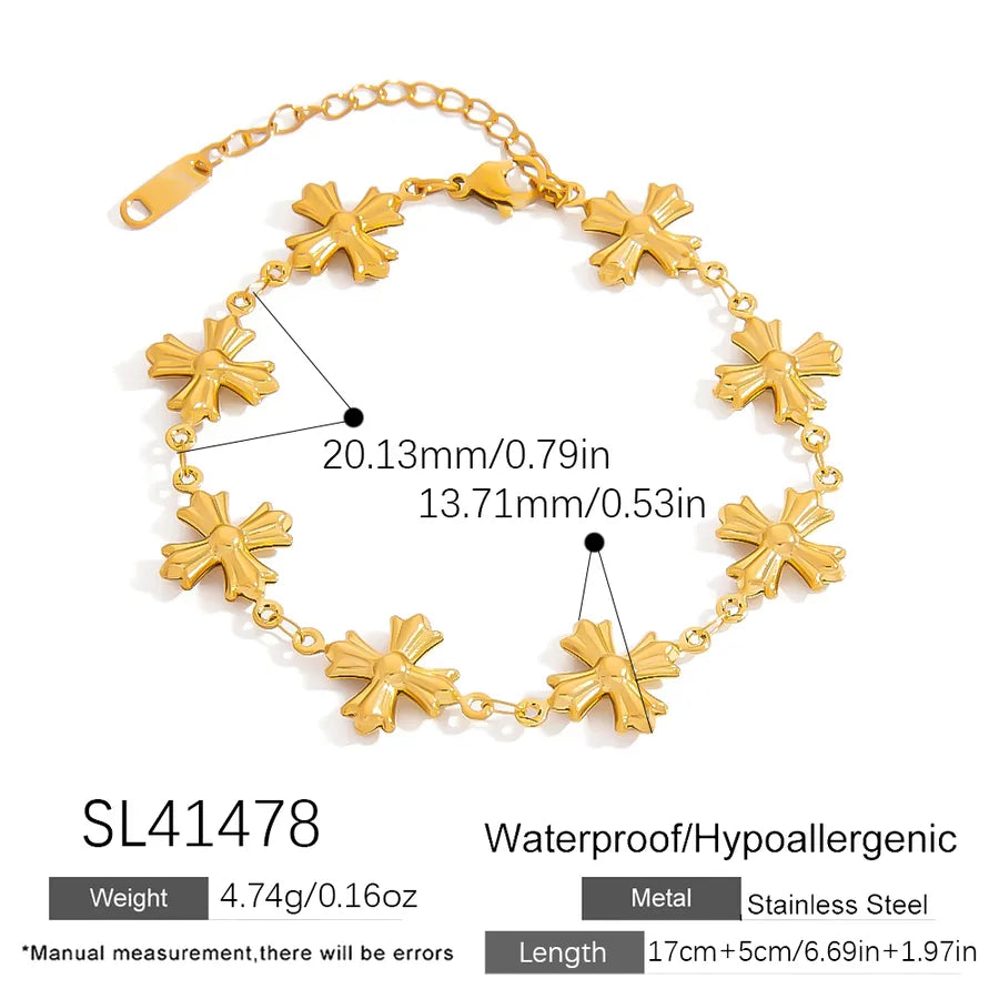 Luxurious Romantic Cross Infinity Star 304 Stainless Steel 18K Gold Plated Bracelets In Bulk
