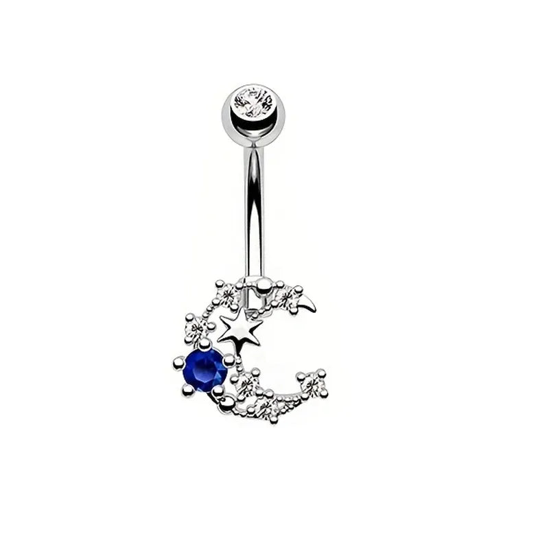 1 Piece Belly Rings Simple Style Color Block 304 Stainless Steel Inlay Zircon
