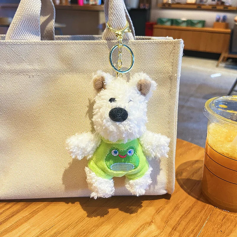 Original Plush West Highland Keychain Cute Cartoon Puppy Doll Machine Small Gift For Girls Christmas Valentine's Day New Year