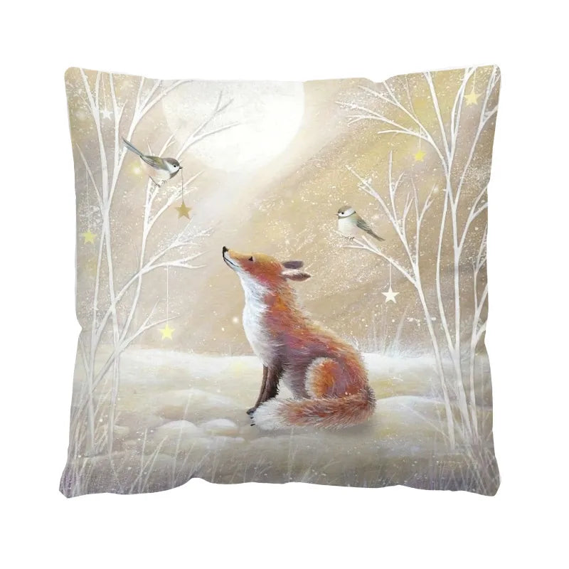 Christmas Glam Santa Claus Snowman short plush Pillow Cases Couch & Sofa Decor