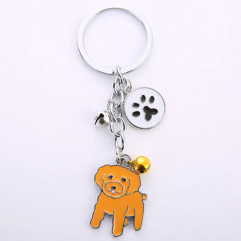 fashion dog metal unisex bag pendant keychain 1 piece