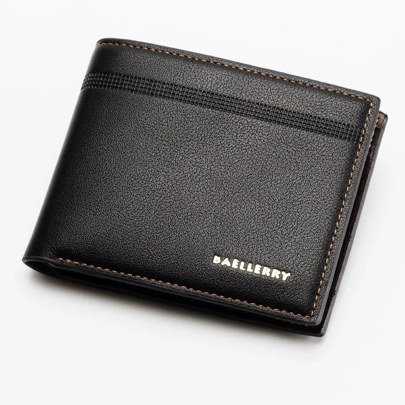 men's solid color pu leather open wallets
