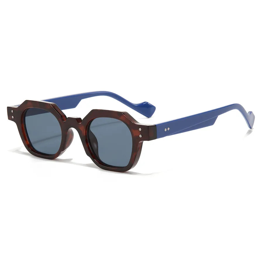 simple style streetwear solid color pc polygon  full frame men's sunglasses