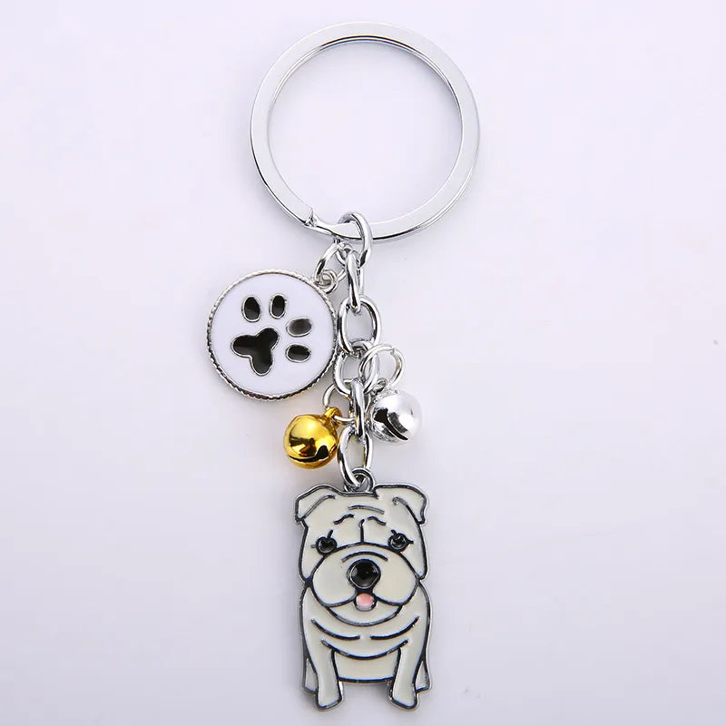 fashion dog metal unisex bag pendant keychain 1 piece