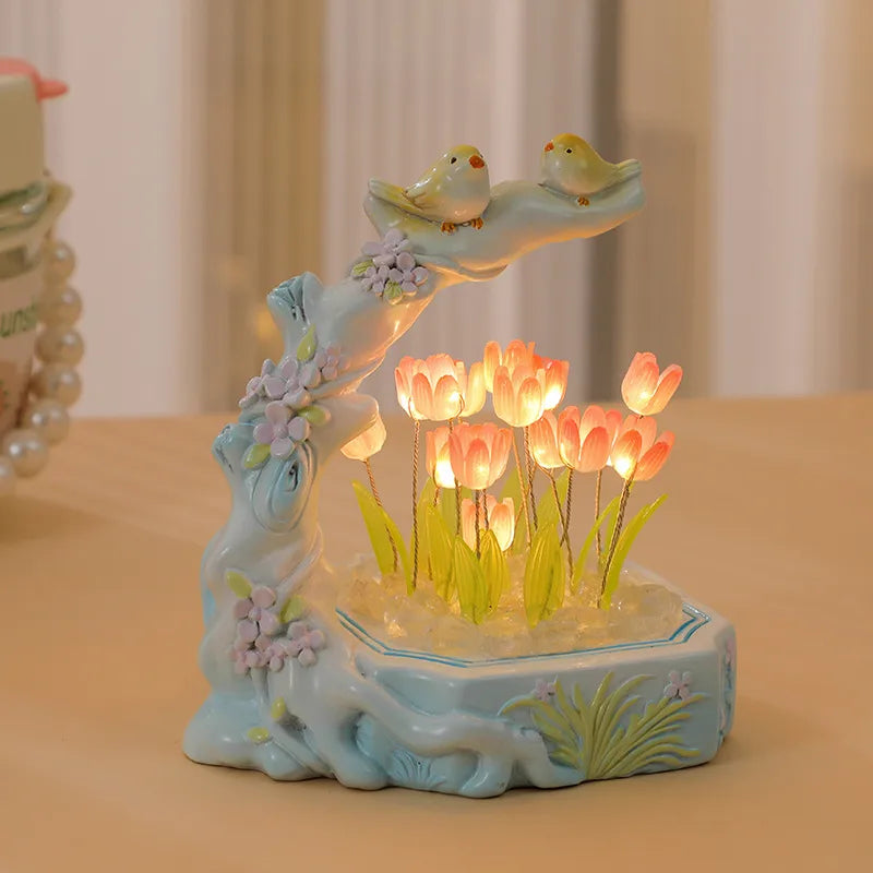 Simple Style Floral Resin Ornaments Lighting Accessories