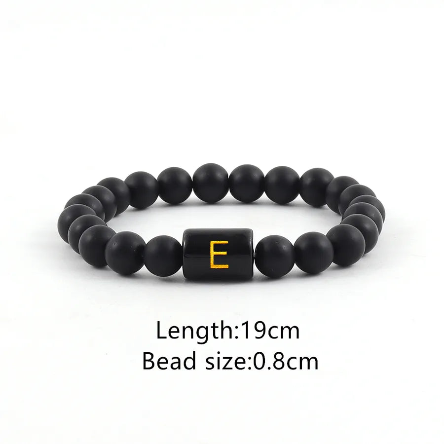 Elegant Vintage Style Simple Style Letter Glass Stone Men's Bracelets Men Beaded Bracelets