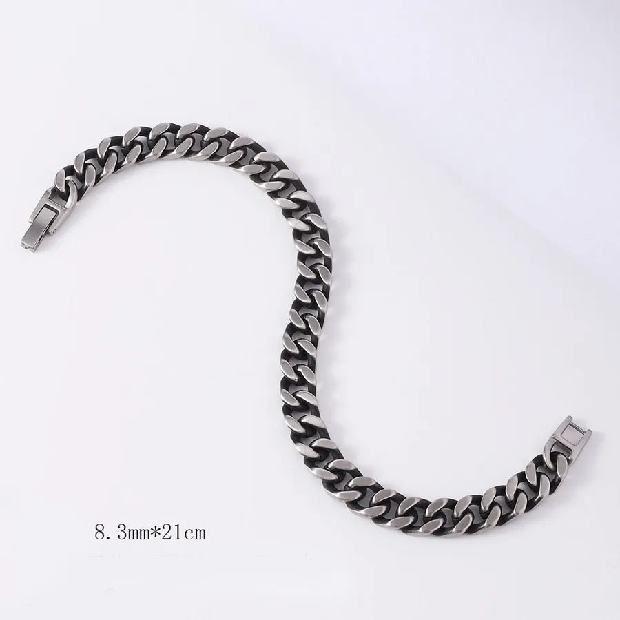 Hip-Hop Geometric 201 Stainless Steel Plating Men's Bracelets Men Chain Bracelets