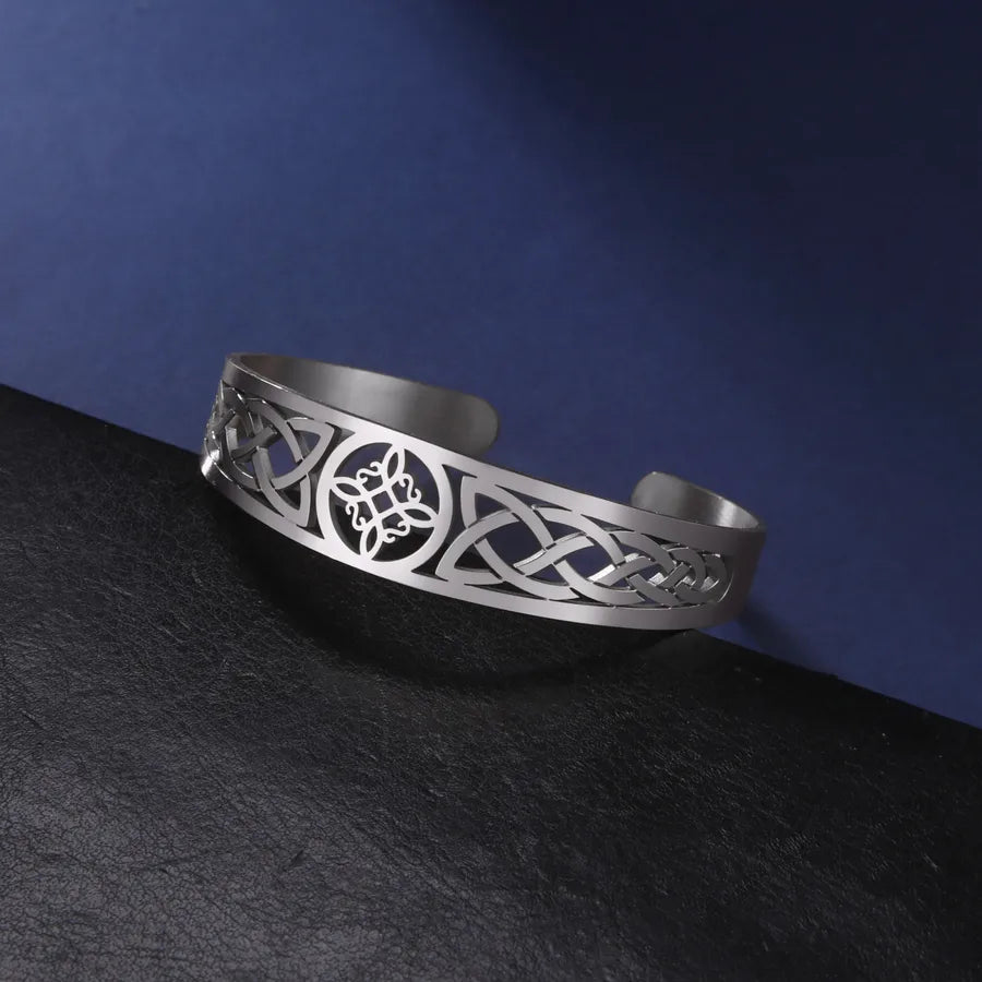 Hip-Hop Retro Witches Knot 304 Stainless Steel Bangle In Bulk