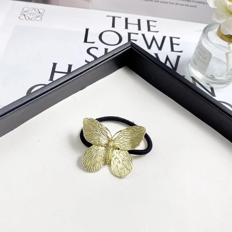 Fashion Alloy Hair Rope Starfish Butterfly Head Rope Barrettes Simple Temperament Hair Ring Headdress Female