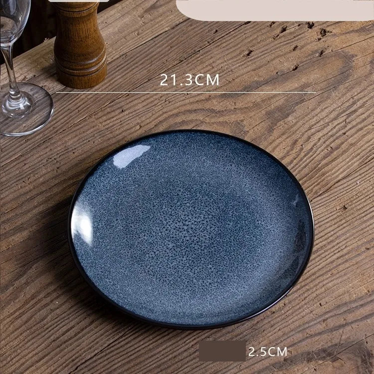 Retro Solid Color Flower ceramics Tableware 1 Piece