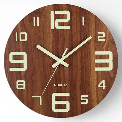 Retro Round Wood pendant Wall Clock Artificial Decorations