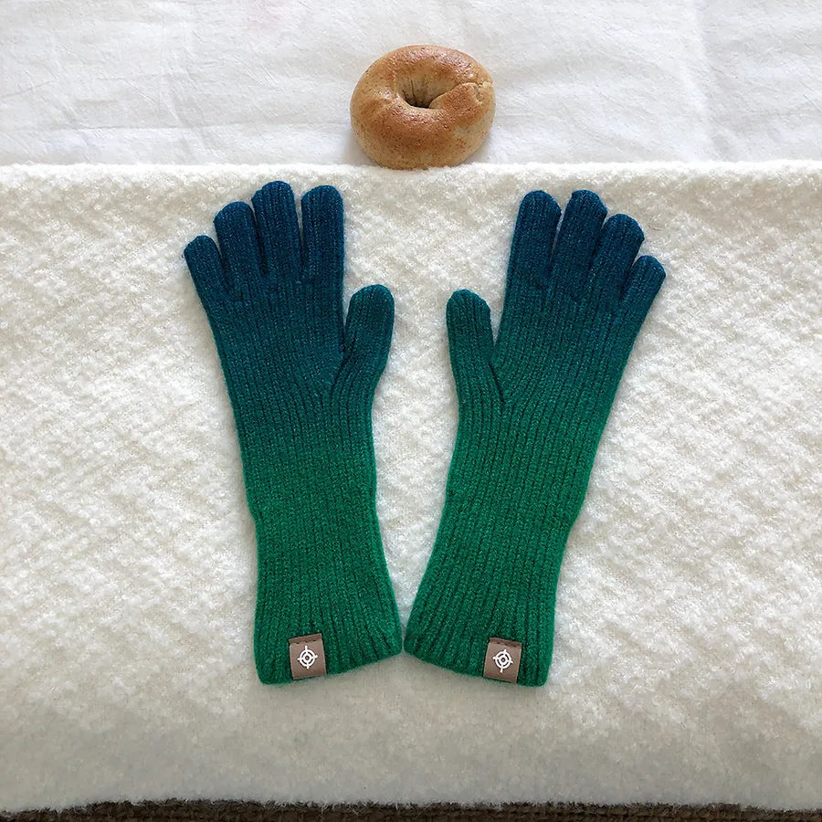 unisex streetwear gradient color gloves 1 pair