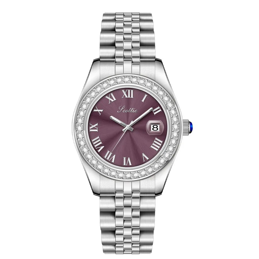 Retro Classic Style Solid Color Butterfly Double Snap Quartz Watch Women's Watches
