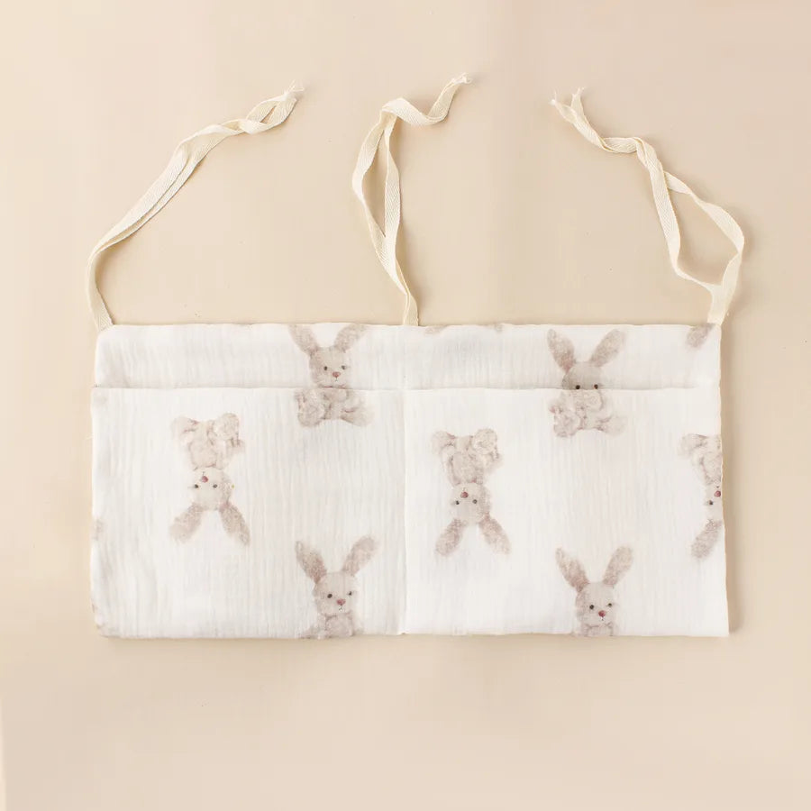 pure cotton baby bed circumference double pocket children's feeding bottle bedside hanging bag baby diaper storage stroller hanging bag