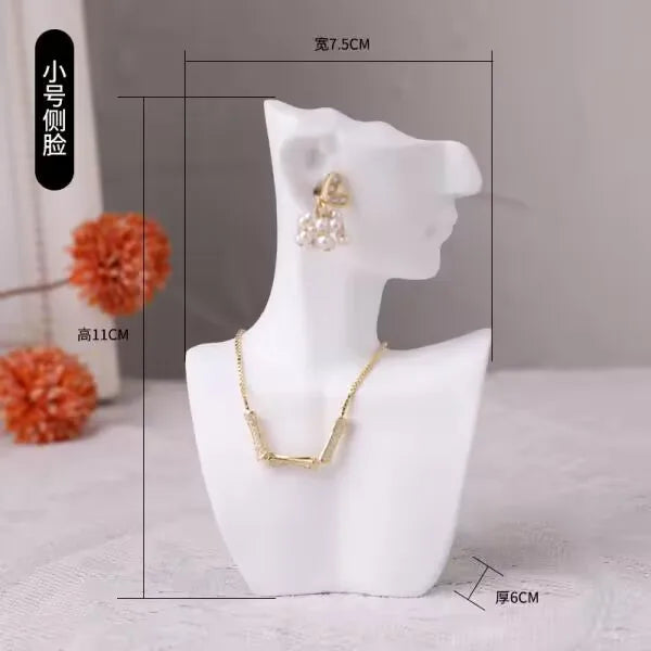 Resin Portrait Necklace Earring Jewelry Creative Accessory Display Stand Side Body Model Jewelry Props Nordic Style Spray Paint