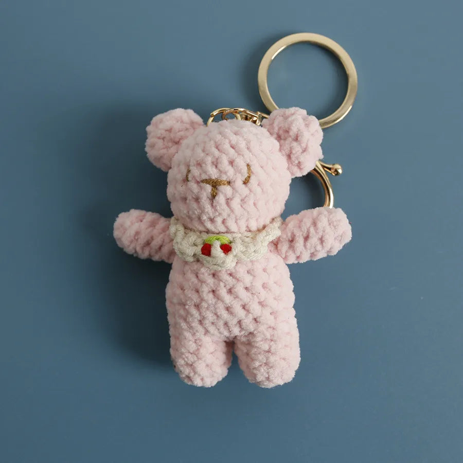 1 Piece Cute Animal Hand knitting yarn Bag Pendant Keychain