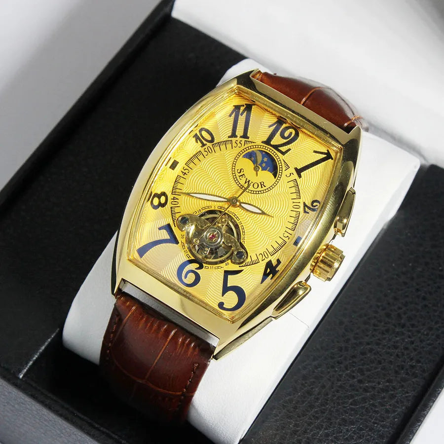 Simple Style Geometric Buckle Mechanical Watch Men's Watches