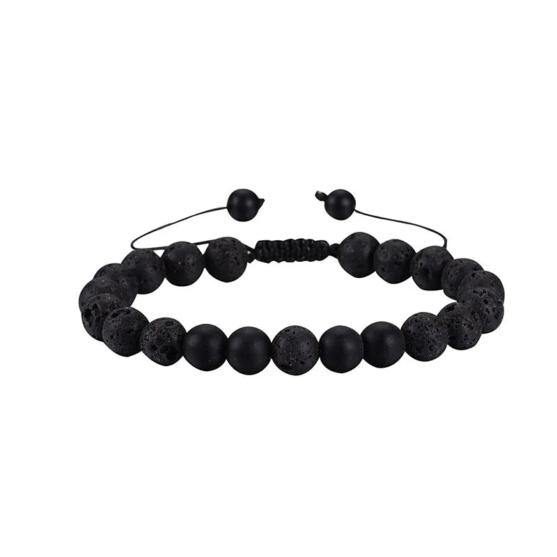 Retro Classic Style Geometric natural stone Volcanic rock Tiger Eye Bracelets In Bulk