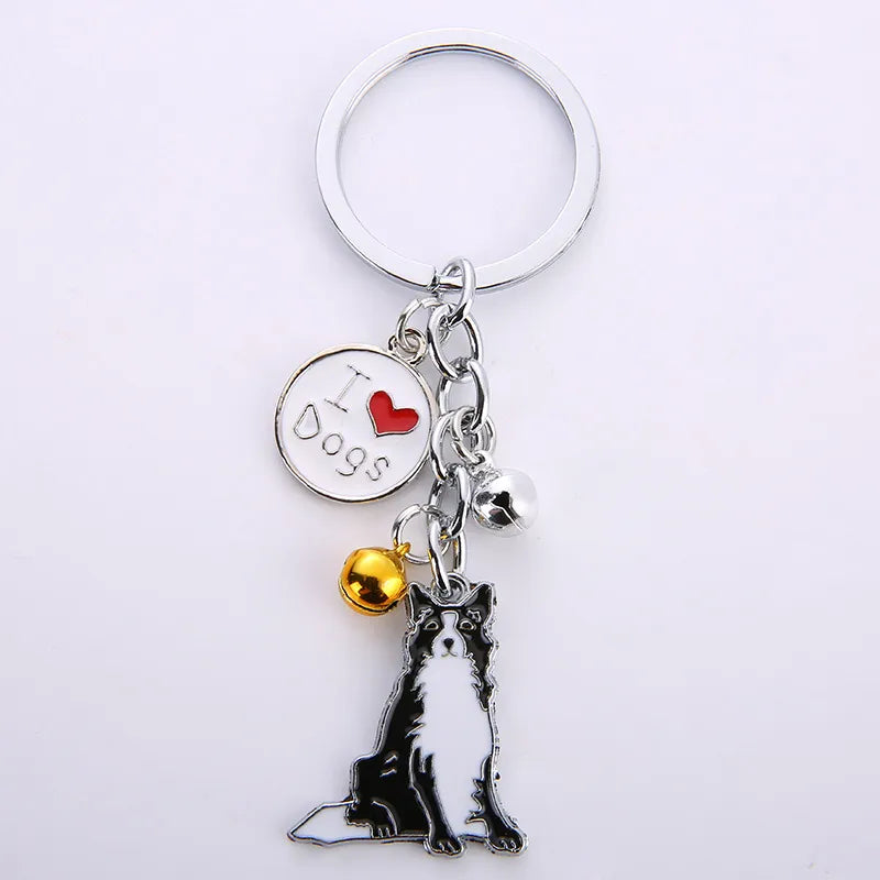 fashion dog metal unisex bag pendant keychain 1 piece