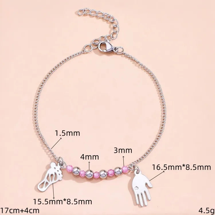 Casual Elegant Cute Tortoise Palm Life Tree 304 Stainless Steel Mostacilla Titanium Steel cable chain Bracelets In Bulk