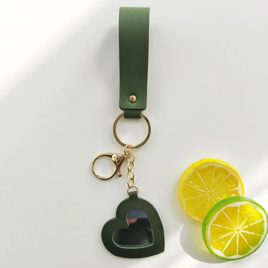 Simple Style Heart Shape Pu Leather Women's Keychain