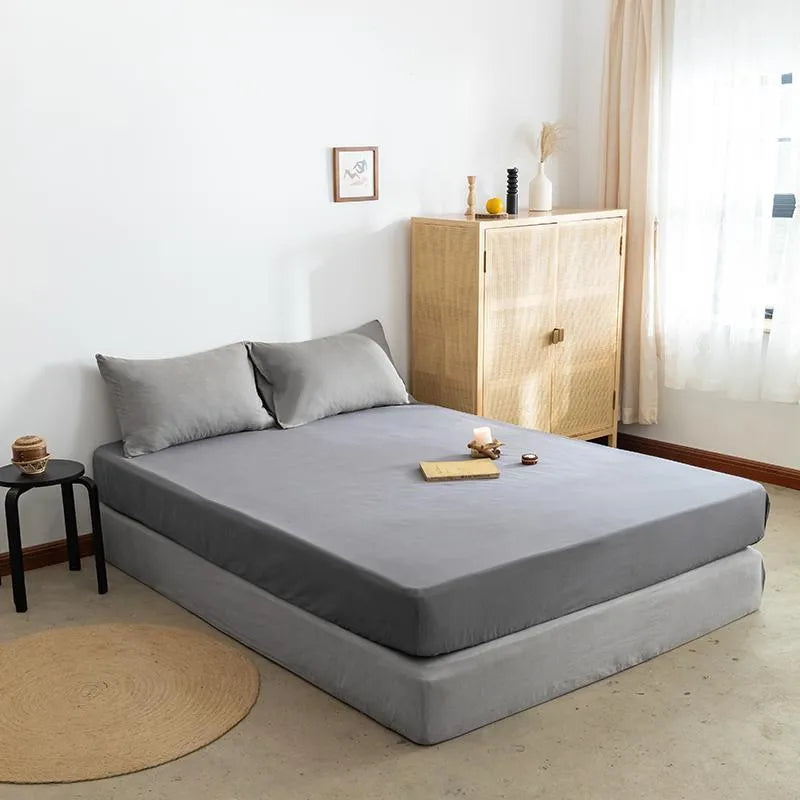 Solid Color Simple Bed Hat One-Piece All-Wrap Bed Sheet Bedspread Student Dormitory Bed Cover Simmons Mattress Dust-proof Protective Cover
