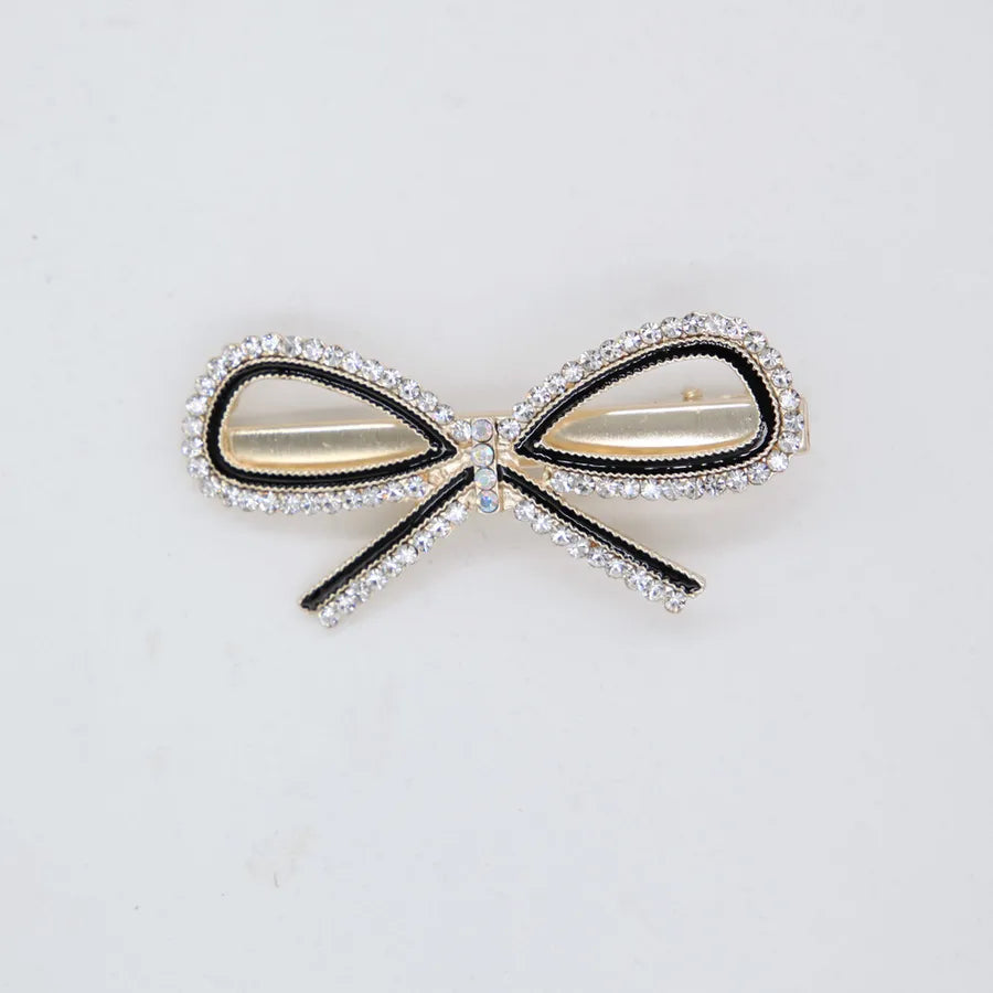 diamond-studded bow alloy hair clip