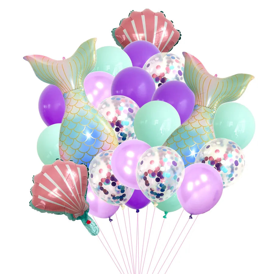 Cute Romantic Fish Tail Aluminum Film Festival Party Supplies Balloons 1 Set