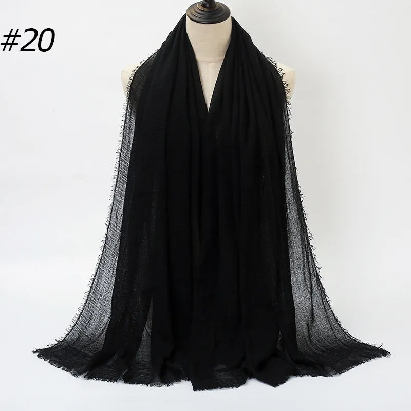 fashion solid color cotton pashmina scarves