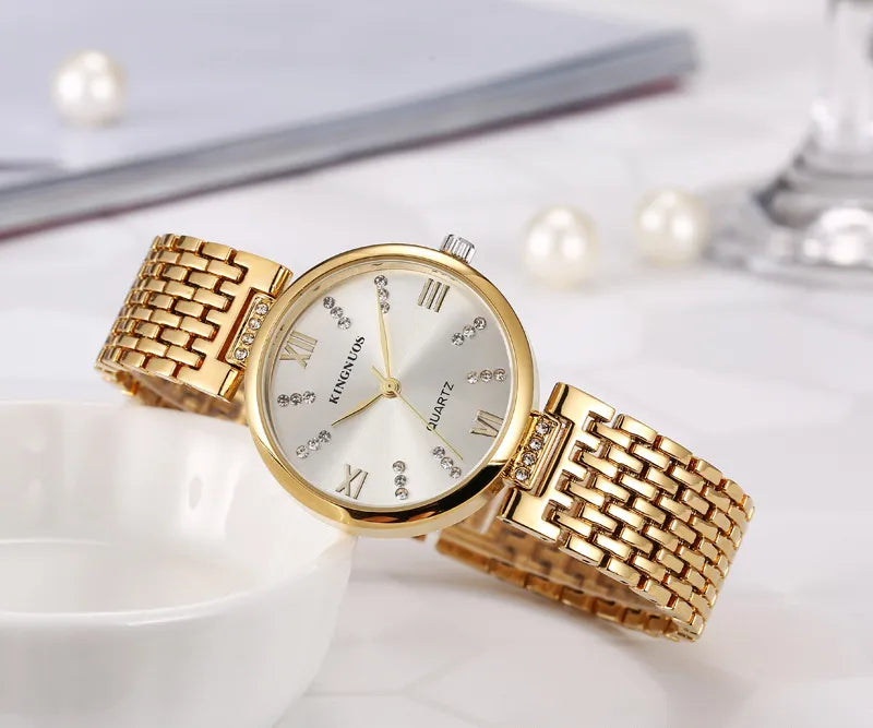casual solid color jewelry buckle quartz women's watches
