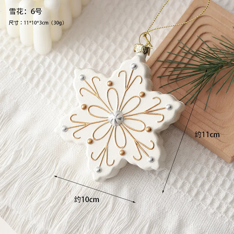 New Christmas Decorations Creative Snowflake Christmas Tree Hanging Ornaments Scene Arrangement Props Festive PVC Decoration