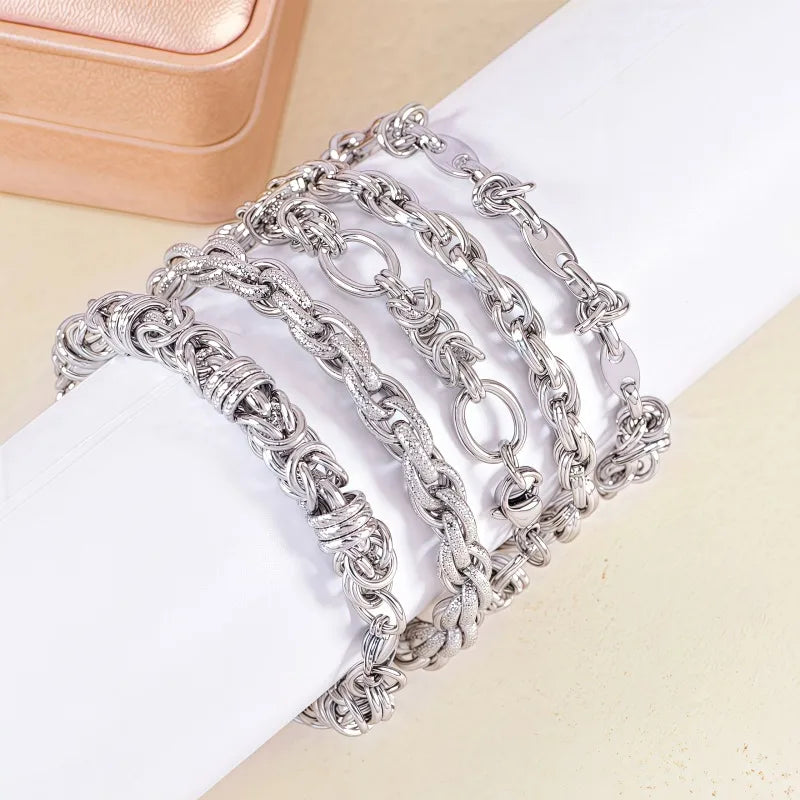 Simple Style Classic Style Geometric 304 Stainless Steel Bracelets In Bulk