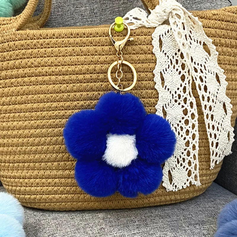 cute flower metal keychain