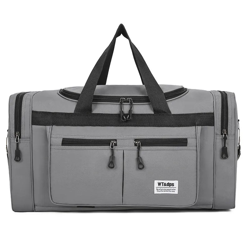 men's solid color oxford cloth zipper travel bag