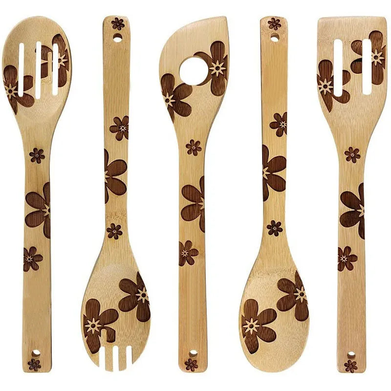 Simple Style Animal Letter Bamboo Shovel kit 5 Pieces Set