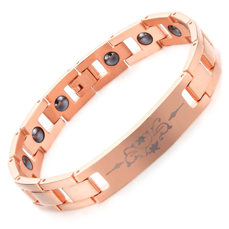 Simple Style Geometric Titanium Steel Plating Men's Bracelets