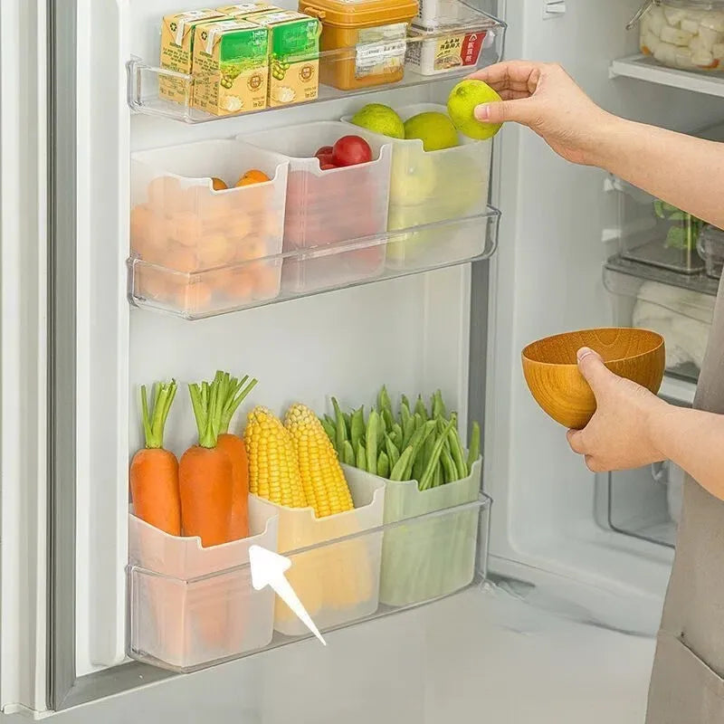 Refrigerator storage box freezer side door storage box kitchen food preservation box garlic ginger fresh fruit and vegetable classification box Universal