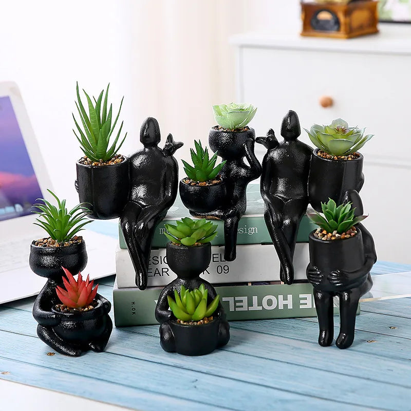 Casual Elegant Lady Geometric ceramics Vase Artificial Decorations