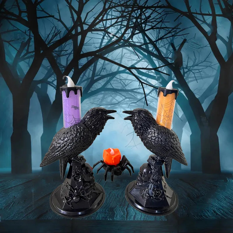 halloween gothic crow plastic party ornaments